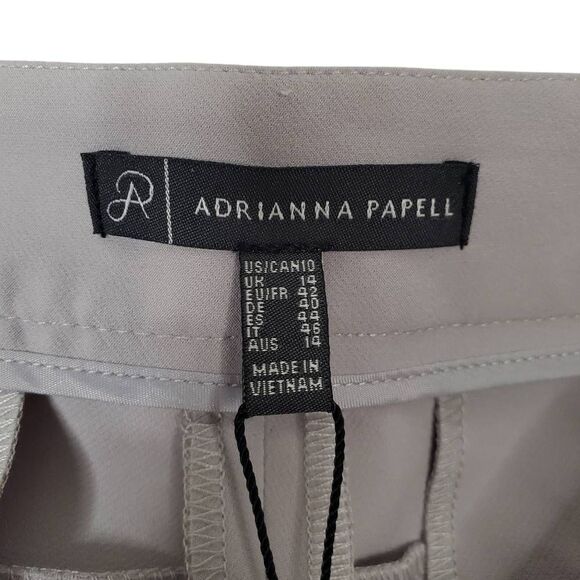 NWT Adrianna Papell Light Gray Slit-Front Slim Fit Ankle Dress Pants Size 10 - Picture 8 of 16